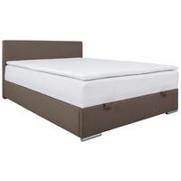 Polsterbett Cosi 140 - Sandfarben/Chromfarben, KONVENTIONELL, Holz/Textil (140/200cm)