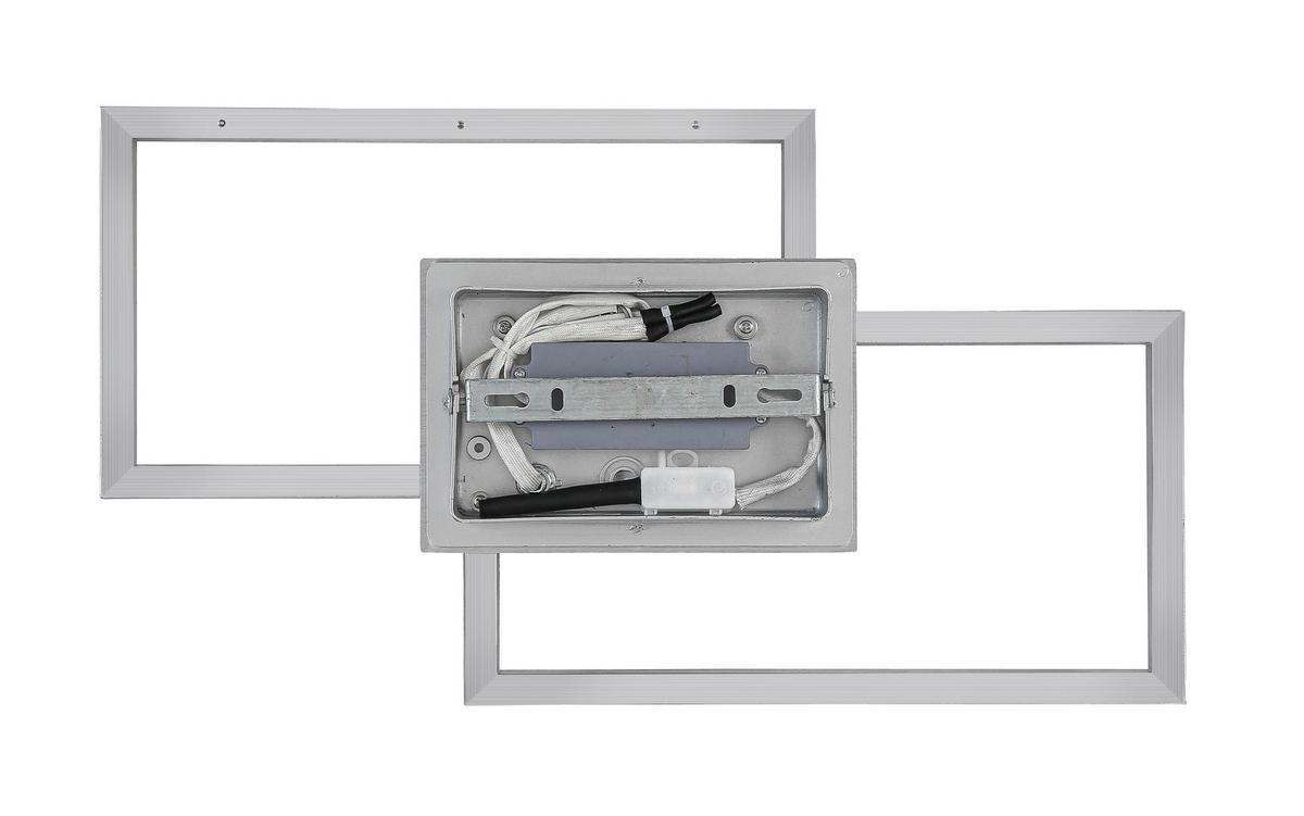 Led-deckenleuchte Tracy - Silberfarben/Alufarben, MODERN, Kunststoff/Metall (50/29,2/6cm) - Luca Bessoni