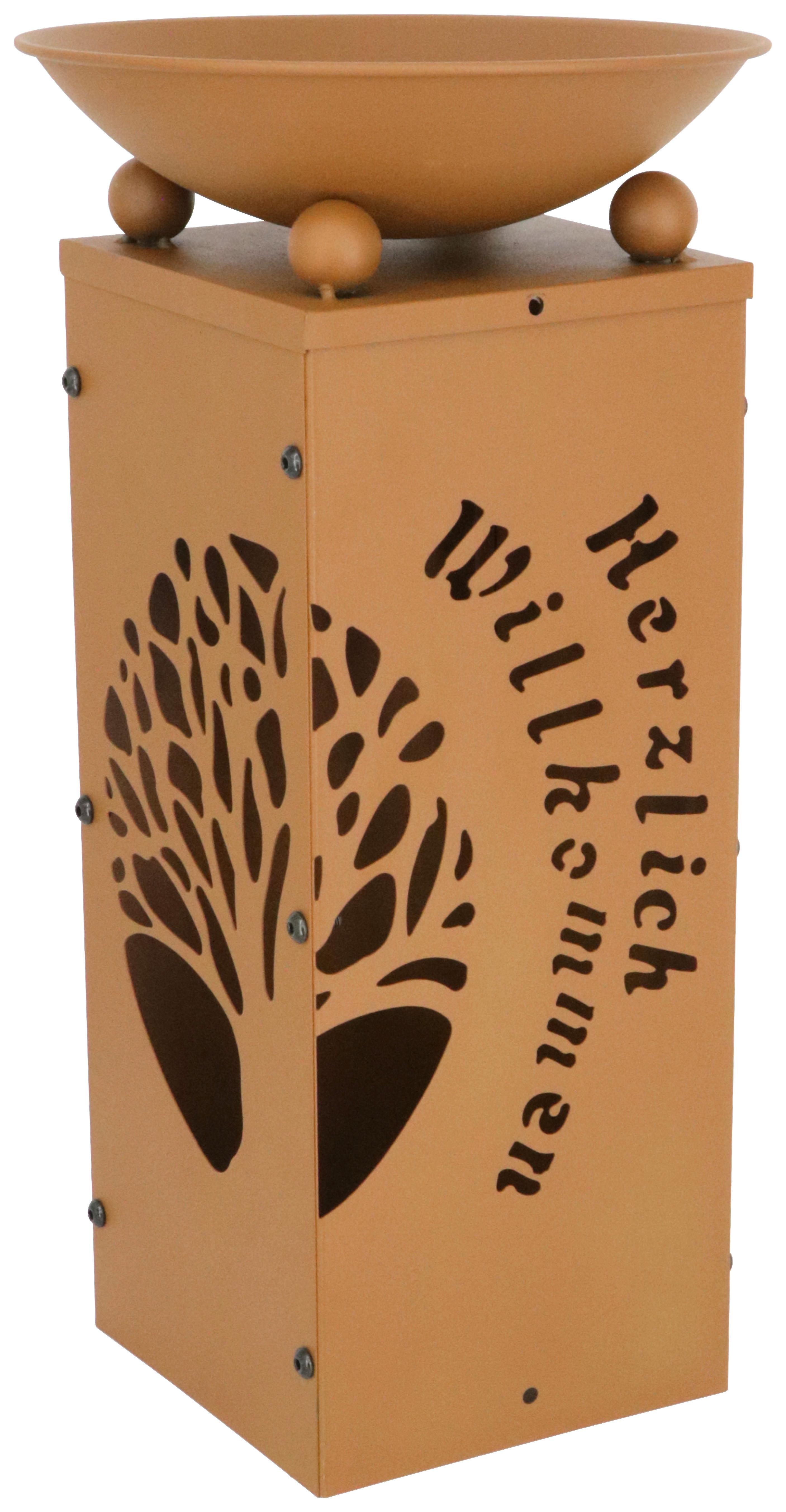 Dekosäule WELCOME in Rostfarben