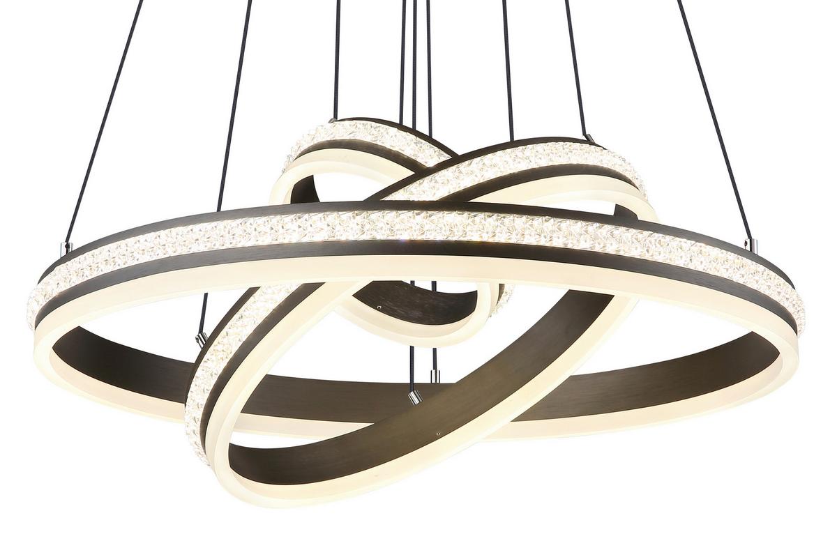 Led Függőlámpa 67314-70h - titánszürke/opál, Design, műanyag/fém (60/120cm) - Globo