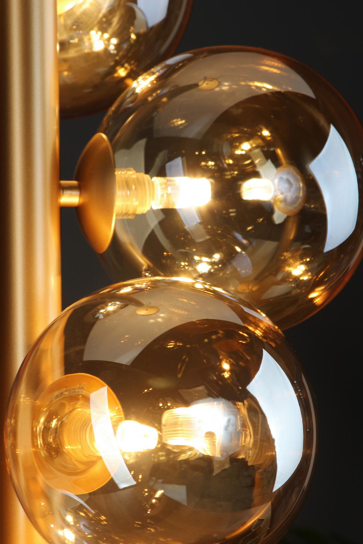 Hängeleuchte 9120-S5 Go - Champagner/Messingfarben, Basics, Glas/Metall (38,1/64,5cm)