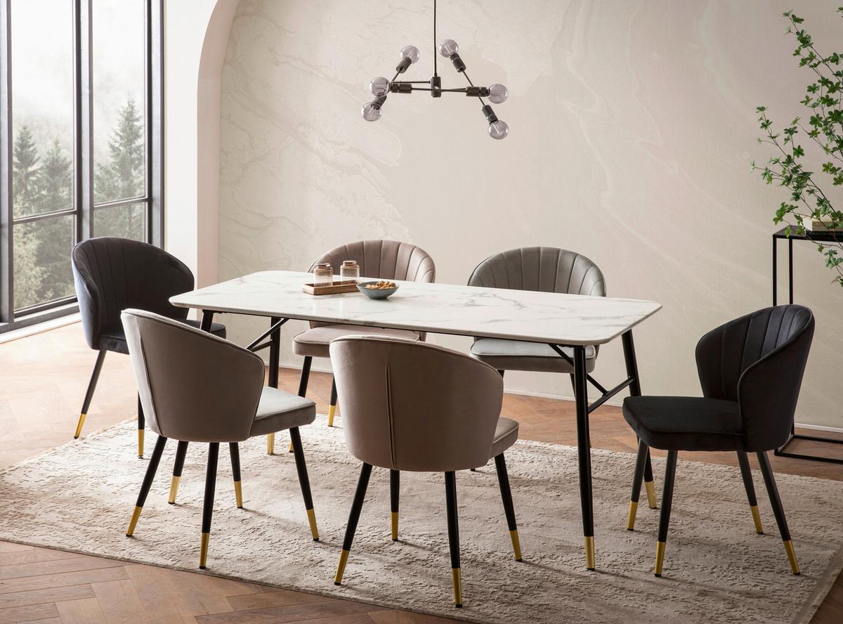JÍDELNÍ STŮL WL6.957 - bílá/černá, Design, kov/kompozitní dřevo (140/76/80cm) - MID.YOU