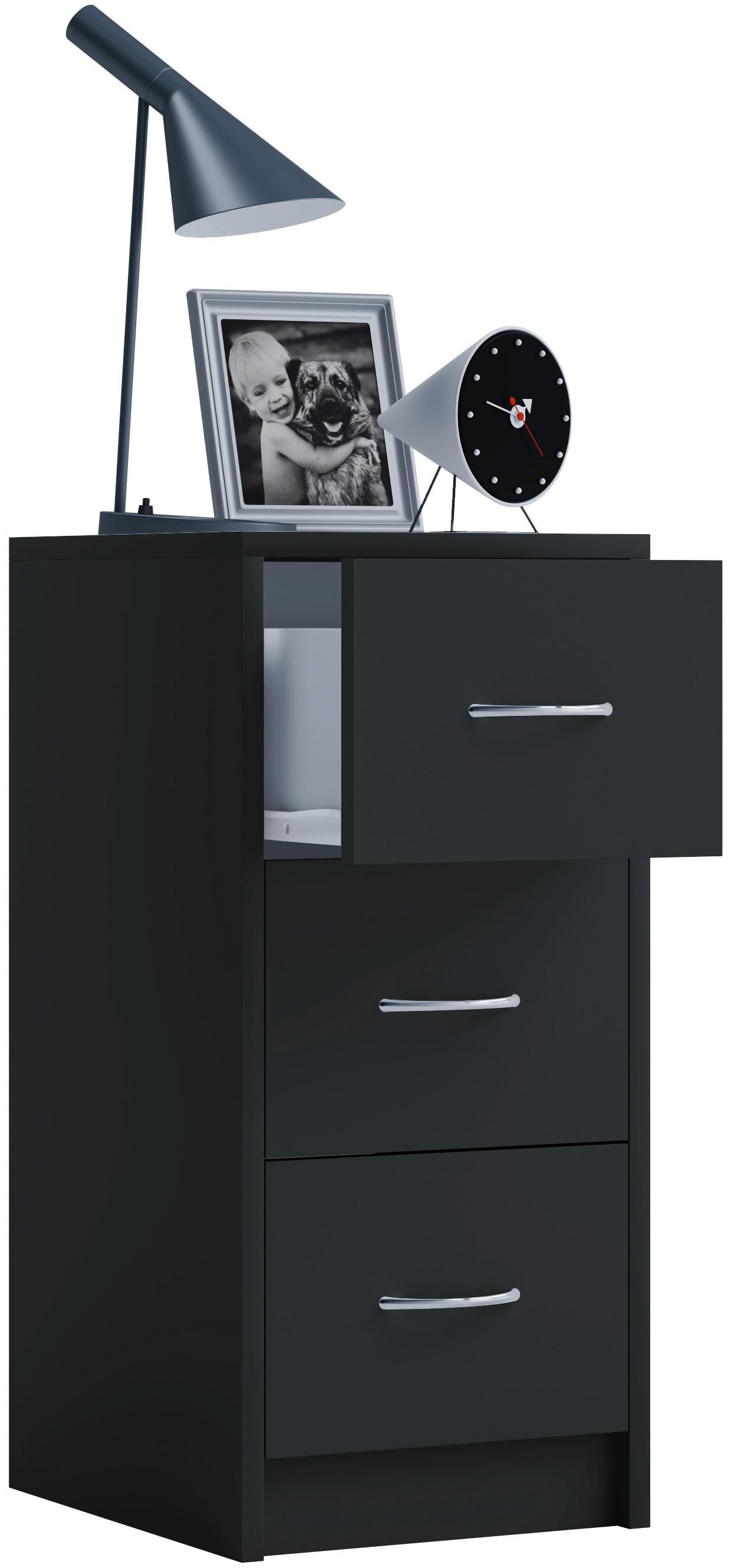 Nachkästchen Schwarz H: 65 cm Boxal Maxi