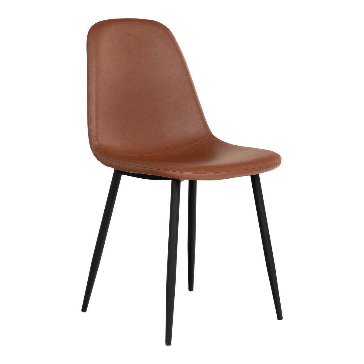 Stuhl-set Stockholm Cognac B: 44 Cm - Cognac/Schwarz, MODERN, Textil/Metall (44/86/54cm) - MID.YOU