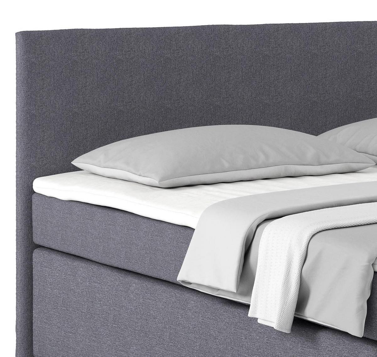 Postel Boxspring NERO PL: 180/200cm, tmavě šedá - tmavě šedá/barvy chromu, Konvenční, kov/textil (180/200cm)