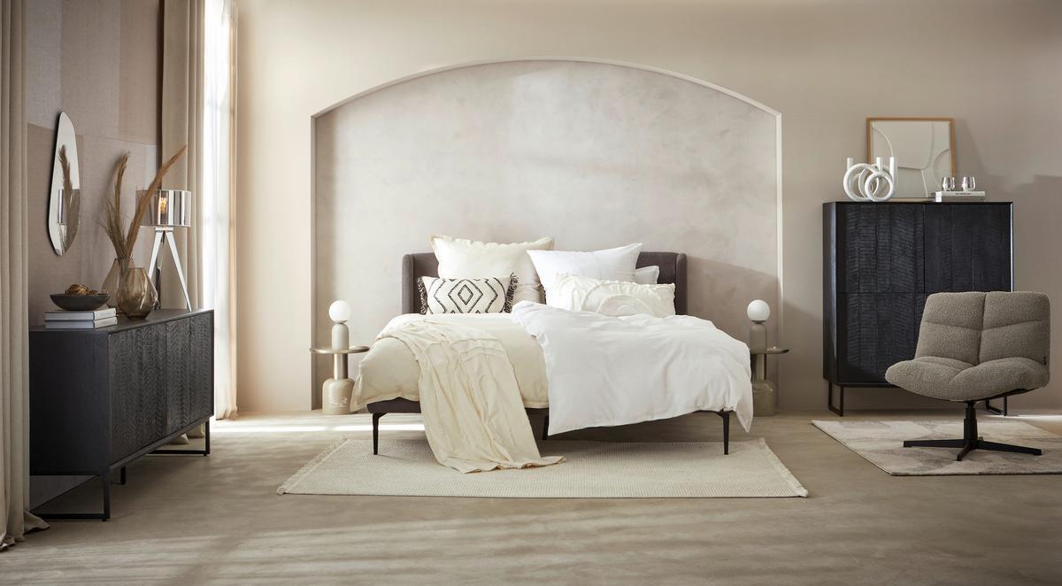 Polsterbett Tessina Now Or Never - Dunkelgrau/Schwarz, MODERN, Textil (180/200cm) - Livetastic