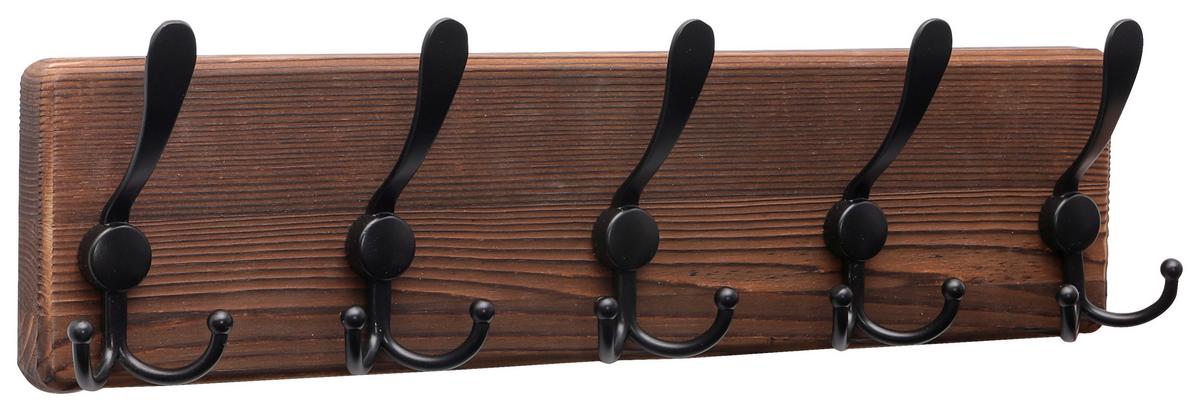 Hakenleiste Mila 2 - Braun, MODERN, Holz (44/11/6,8cm)