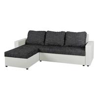 Univerzální sedačka HIT, bílá umělá kůže / černá tk. - bílá/černá, Design, kompozitní dřevo/textil (147/228cm) - P & B