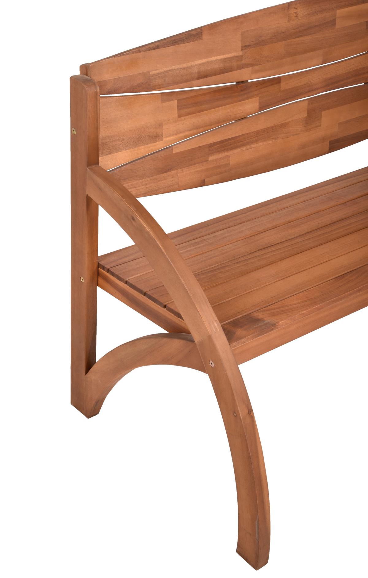 Gartenbank Hadia 3-Sitzer Bank Hadia - Braun/Akaziefarben, MODERN, Holz (66/90/140cm) - Gardenson