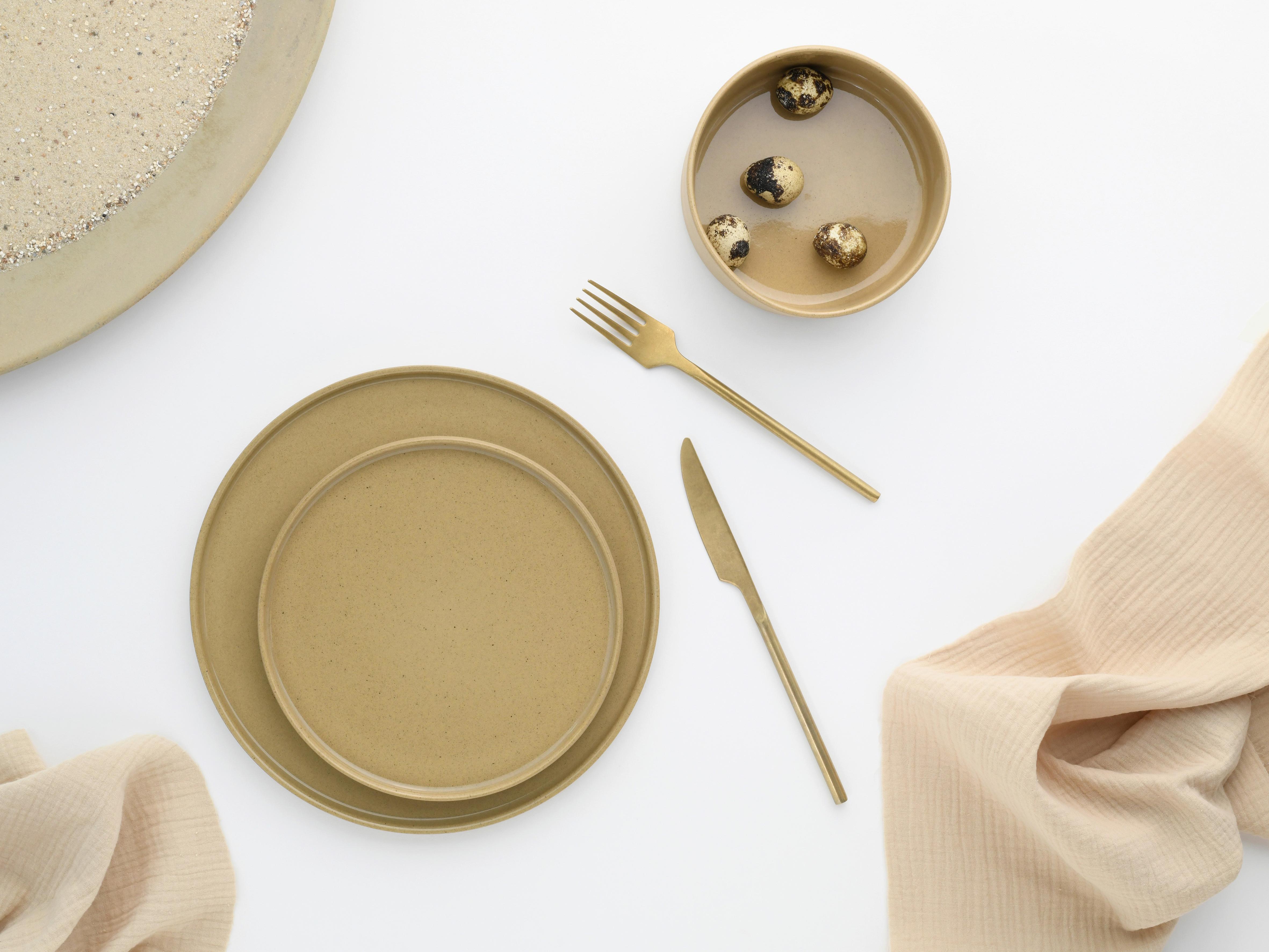 Desserttellerset Futuro Sand Beige L: 21,5 cm - Beige, Basics, Keramik (21,5/21,55/13cm) - Creatable