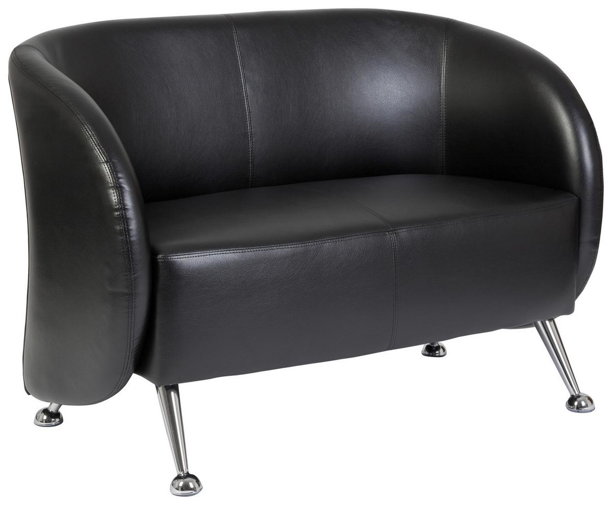 2-sitzer-sofa St. Lucia St. Lucia Schwarz - Chromfarben/Schwarz, MODERN, Textil (118/85/58cm) - MID.YOU
