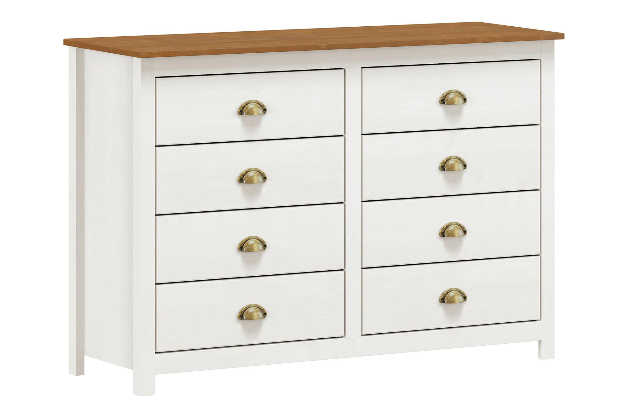 Kommode Weiß B: 125cm - Weiß, Natur, Holz (125/85/41cm) - Livetastic