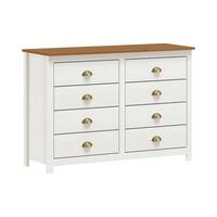 Kommode Weiß B: 125cm - Weiß, Natur, Holz (125/85/41cm) - Livetastic