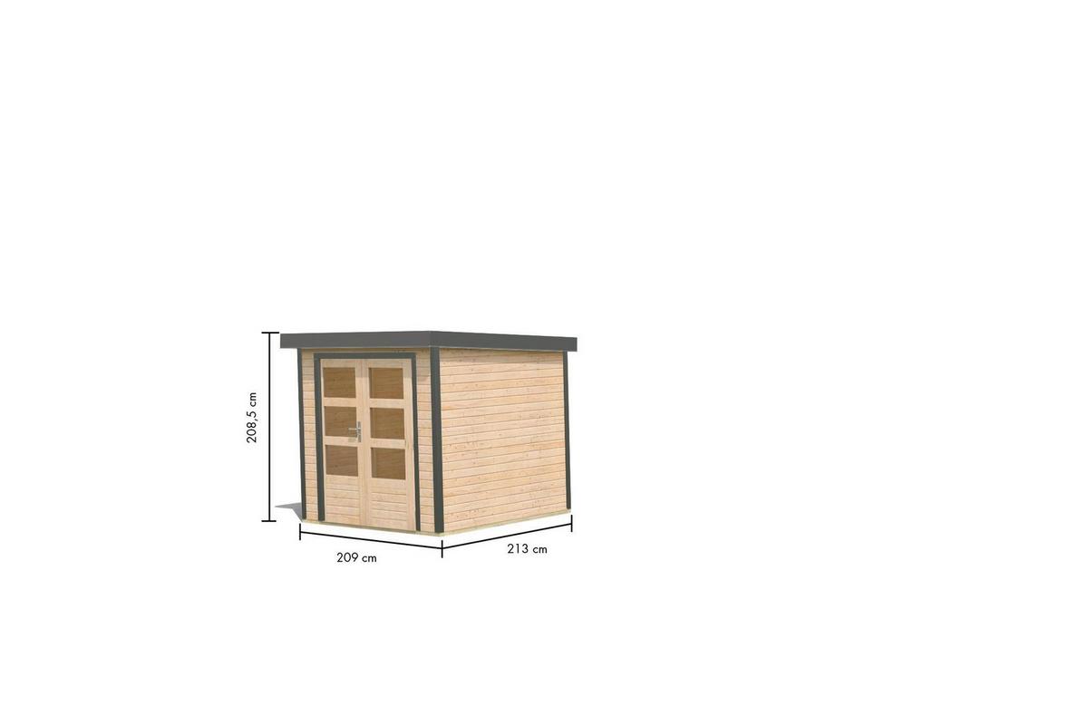 Gartenhaus Gaia 2 A 40035 Gaia 2 A - Fichtefarben/Anthrazit, Basics, Holz/Metall (209/208/213cm)