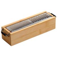 Käsereibe 25cm Bambus Echtholz Auffangbehälter - Basics, Holz/Metall (25/5,60/6,20cm) - Kesper