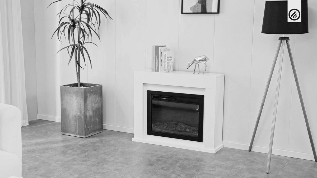 Elektrokamin Matti - Weiß, Basics, Glas/Holzwerkstoff (95,0/77,0/26,0cm)