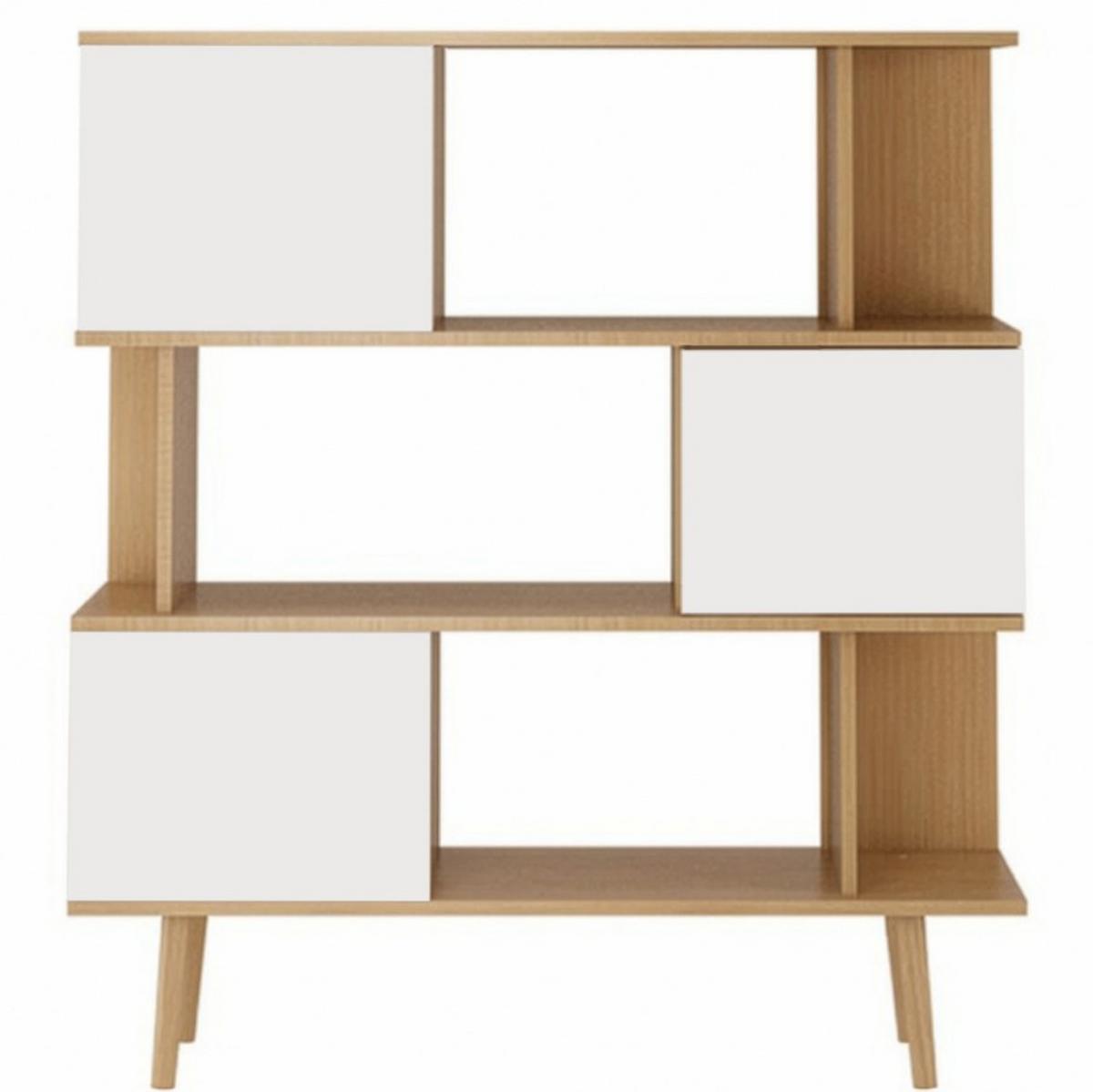 Regal Alandra Weiß/Eichefarben 120 cm - Eichefarben/Weiß, Basics, Holzwerkstoff (120/130/33cm) - MID.YOU