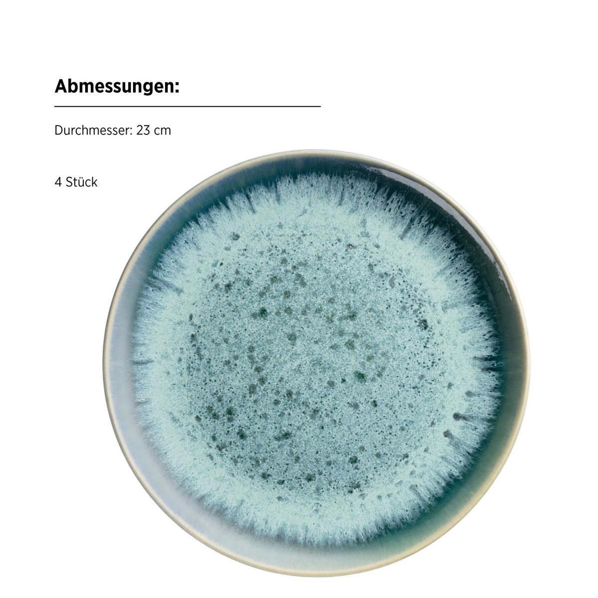 Desserttellerset Carellia Steinzeug, Blau, 4-Teilig - Blau, Basics, Keramik (23/2,4cm) - Mäser