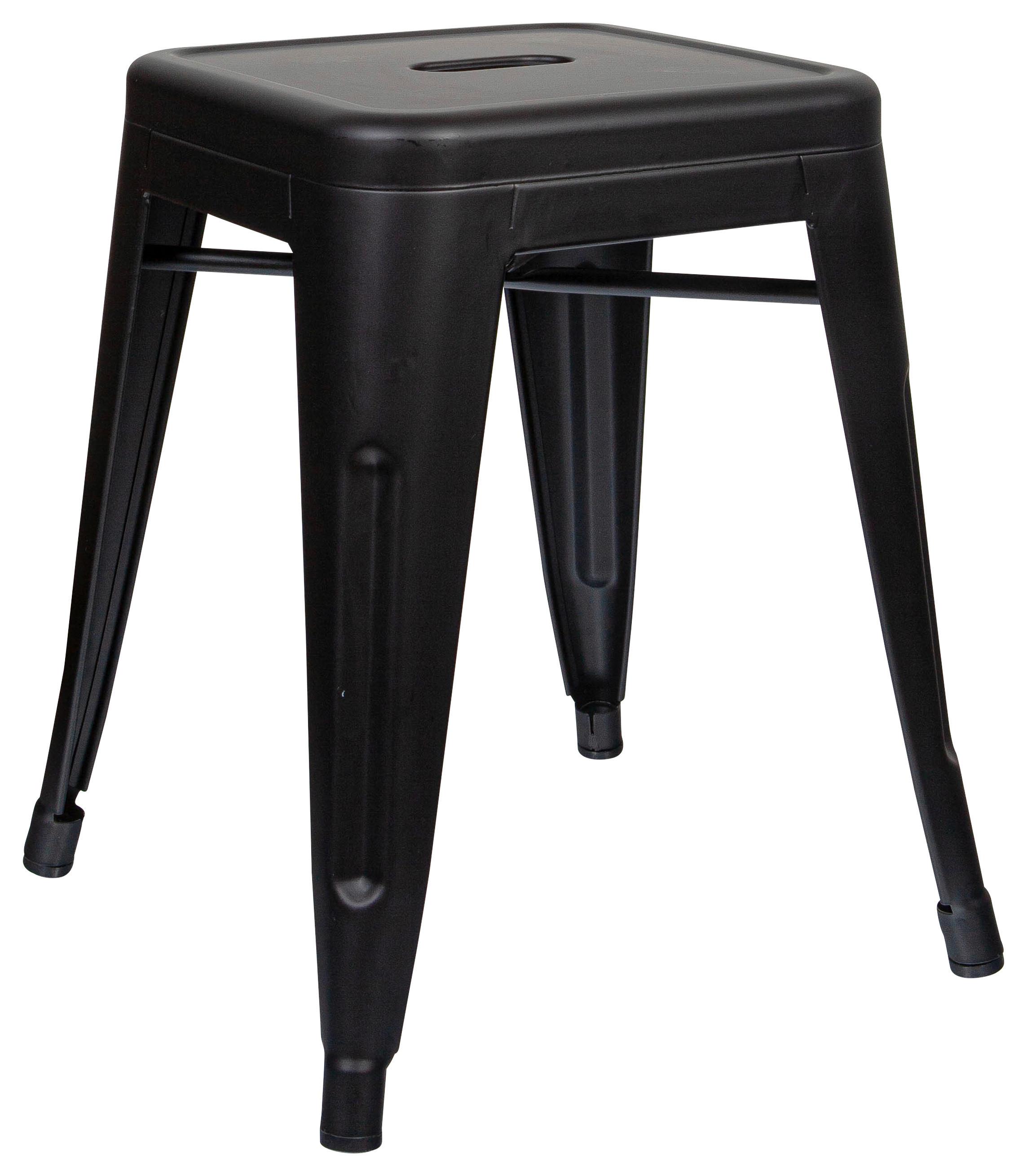 Hocker Vantaggio Brush Stahl Schwarz H: 46 Cm Stapelbar - Schwarz, Basics, Metall (39/46/39cm) - MID.YOU