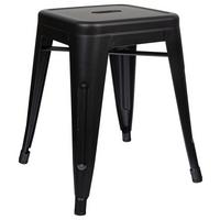 Hocker Vantaggio Brush Stahl Schwarz H: 46 cm Stapelbar - Schwarz, Basics, Metall (39/46/39cm) - MID.YOU