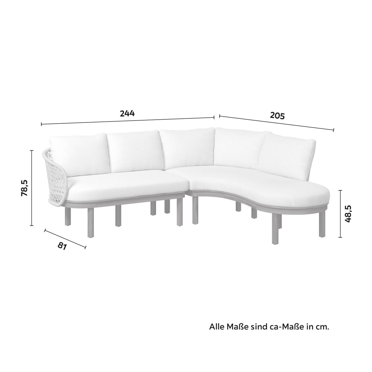 TERASOVÁ SEDACIA SÚPRAVA BELAYA - sivá/biela, Modern, kov/drevo (244/205cm) - Bessagi Garden