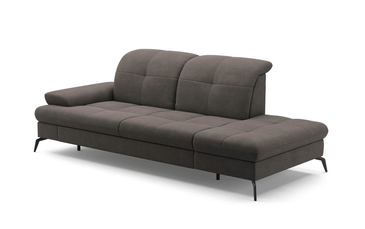 Récamiere Amica E, Graphitfarben B: 231 - Schwarz/Graphitfarben, KONVENTIONELL, Textil (231/90/122cm) - Sit & More