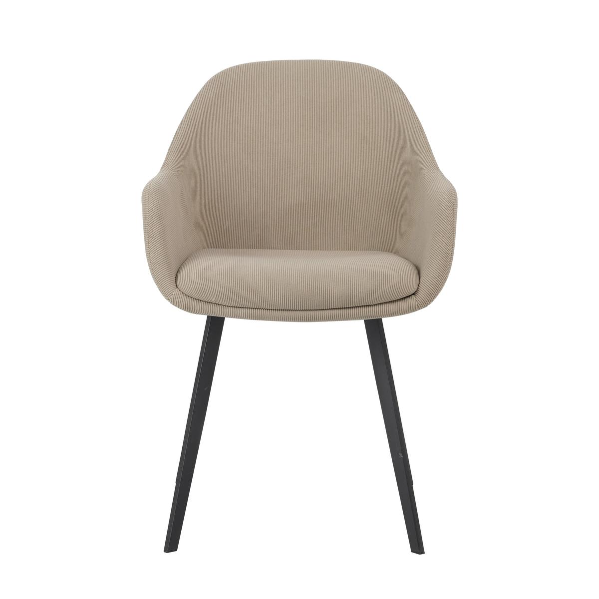 Armlehnstuhl-Set Cas Taupe B: 57cm - Taupe/Schwarz, MODERN, Textil/Metall (57/84/61cm) - Livetastic