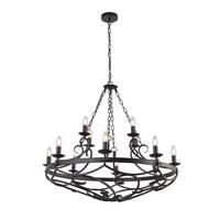 Csillár 8912-12bk Cartwheel Iii - fekete, Konventionell, fém (89cm) - Searchlight