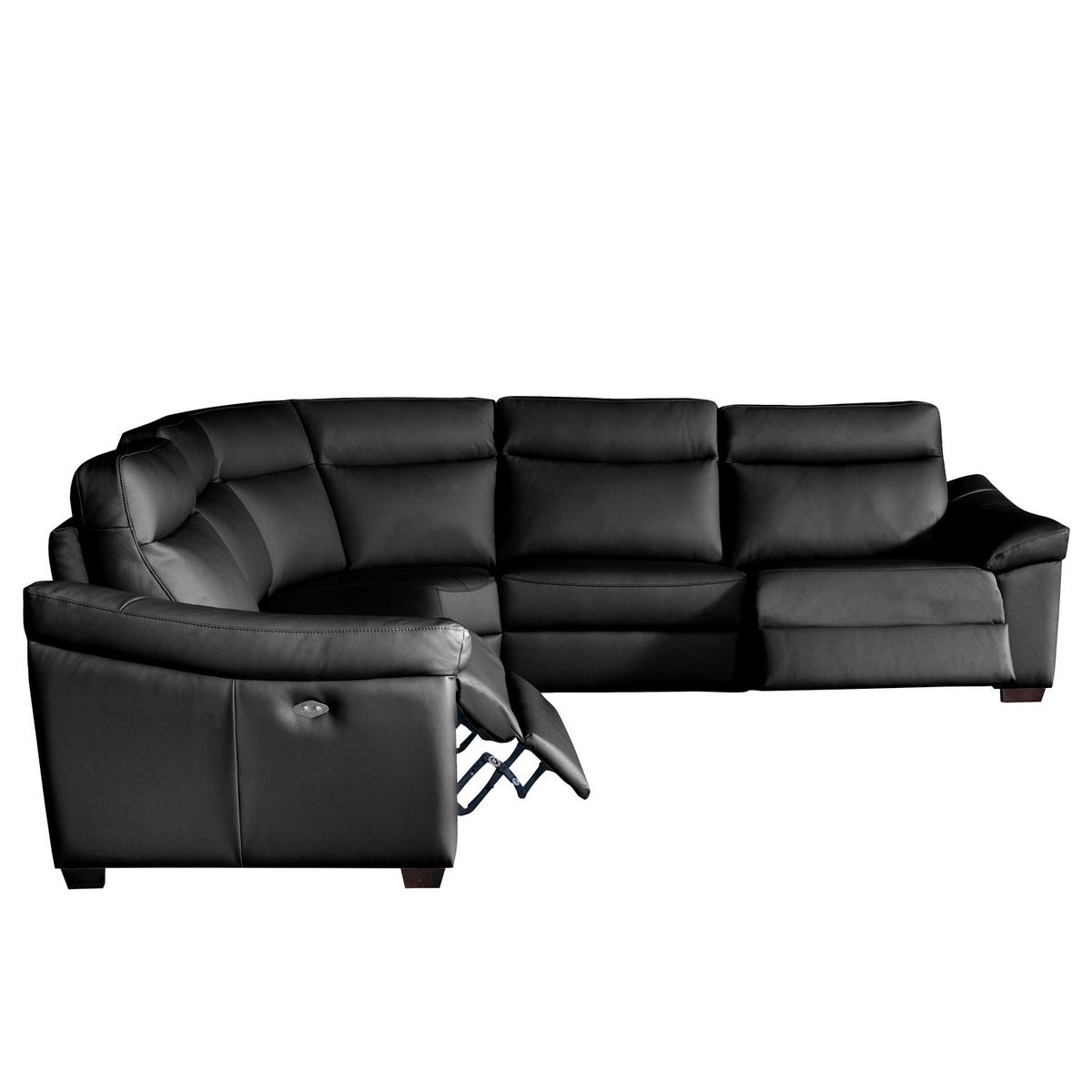 Ecksofa Dakar Schwarz B: 299x299 Cm - Schwarz, Design, Leder (299/299cm) - Livetastic