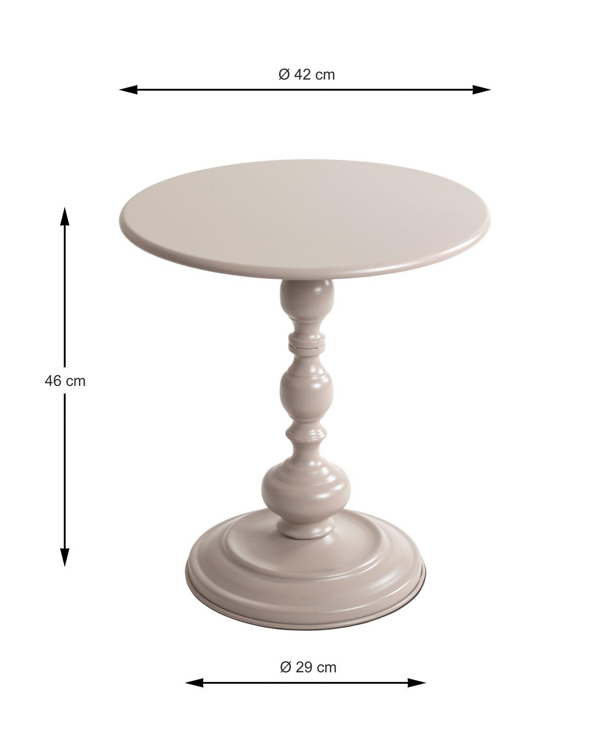 Odkládací stolek Nuria, 42cm, kašmírová - kašmírová, Trend, kov (42/46cm)