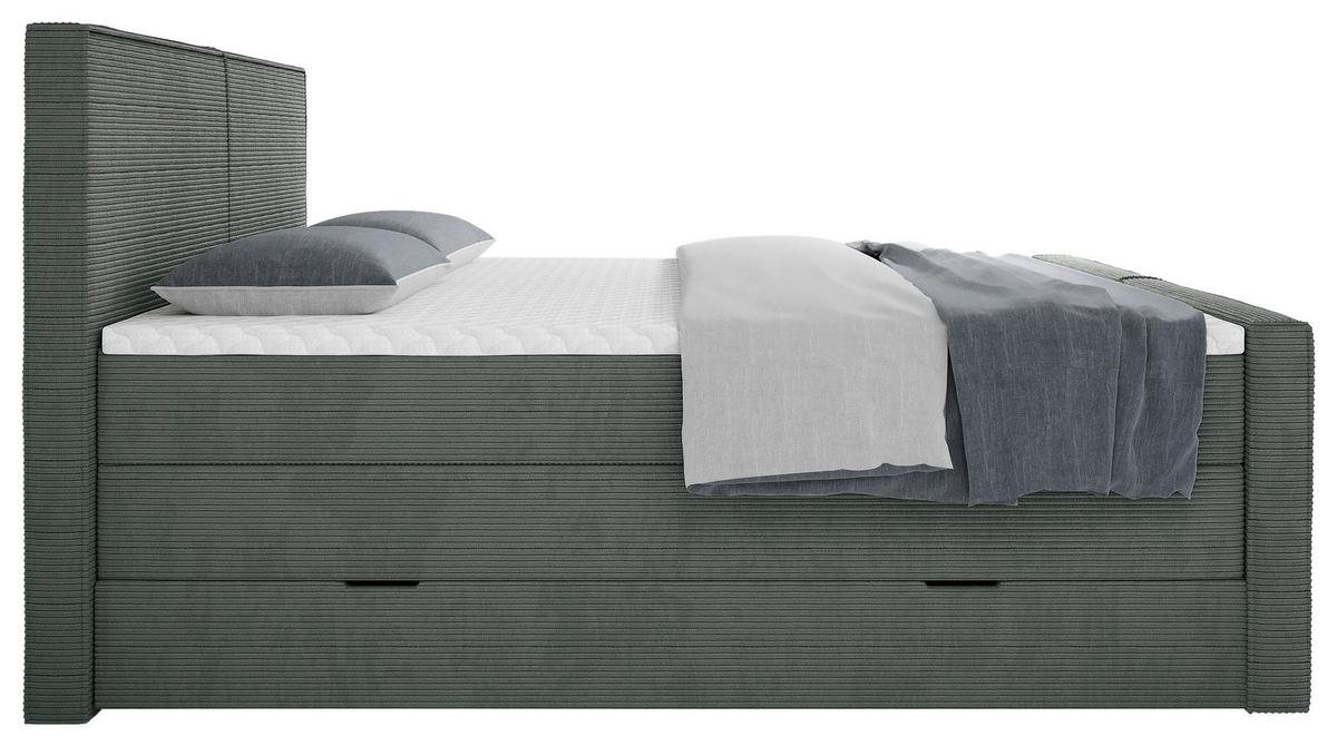 Boxspringbett Rodi Grau LF: 180x200 cm - Grau, MODERN, Textil (180/200cm) - Livetastic
