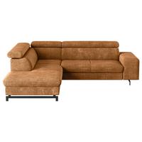 Ecksofa mit Bettkasten Emma Cognac 215x262 cm - Cognac/Schwarz, Textil (215/262cm) - MID.YOU