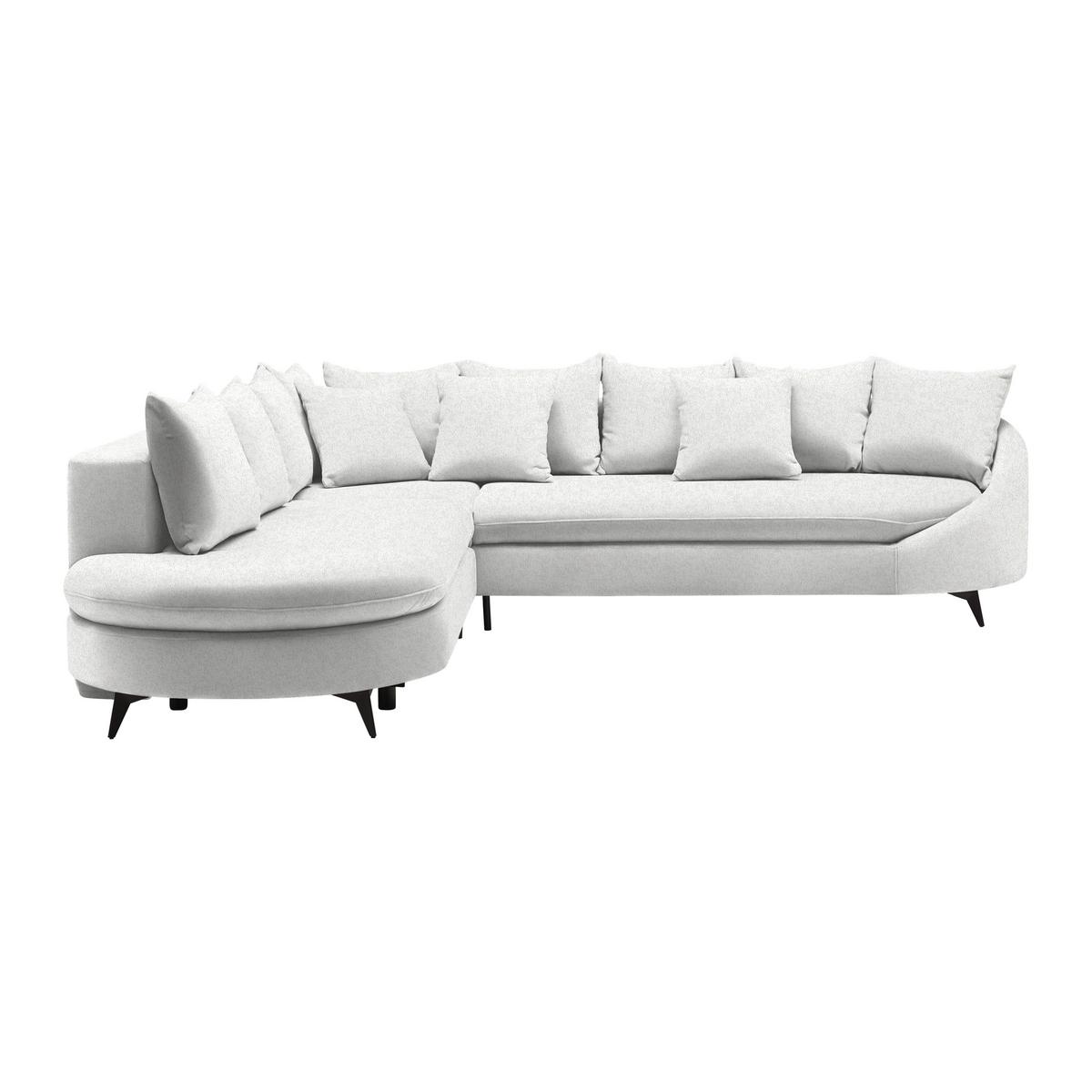 Rohová sedačka AXEL, levá, krémová tkanina - černá/krémová, Moderní, kov/textil (250/291cm) - Mömax