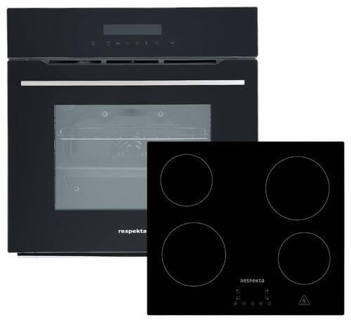 Einbauherd-set B: 59,5 Cm Elektro-Glaskeramik - Schwarz, Trend, Glas/Kunststoff (59,5/59/54,2cm) - Respekta