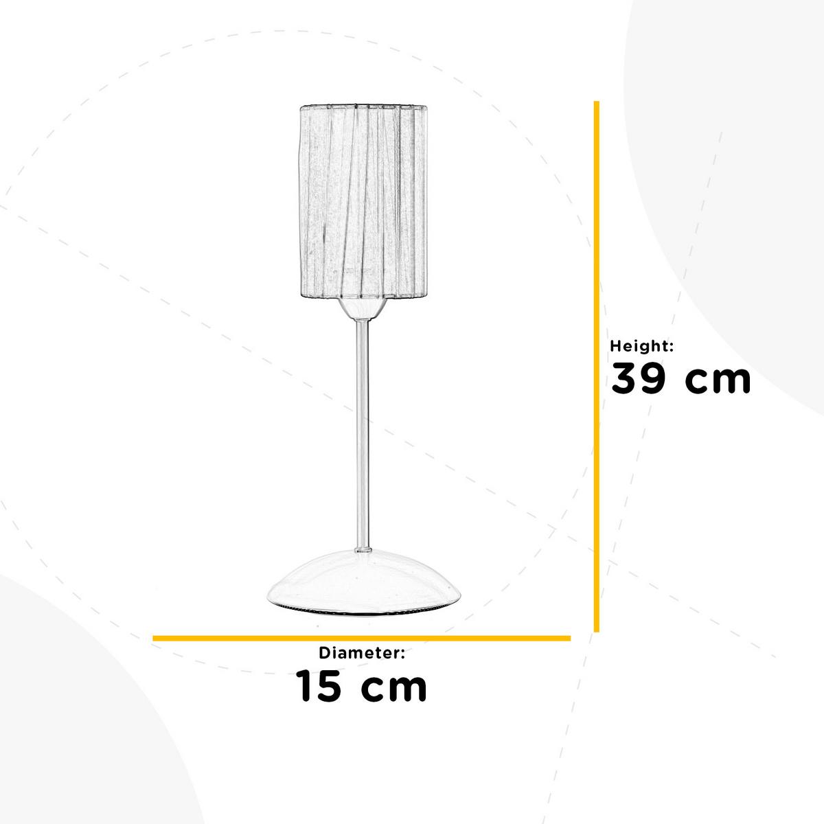 Tischleuchte Weiß Hg L: 15 cm 6w - Weiß Hochglanz, Basics, Kunststoff/Textil (15/15/39cm)