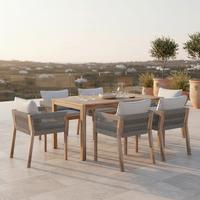 ZAHRADNÍ SADA ALDINA - šedá/barvy akácie, Moderní, dřevo/textil - Bessagi Garden