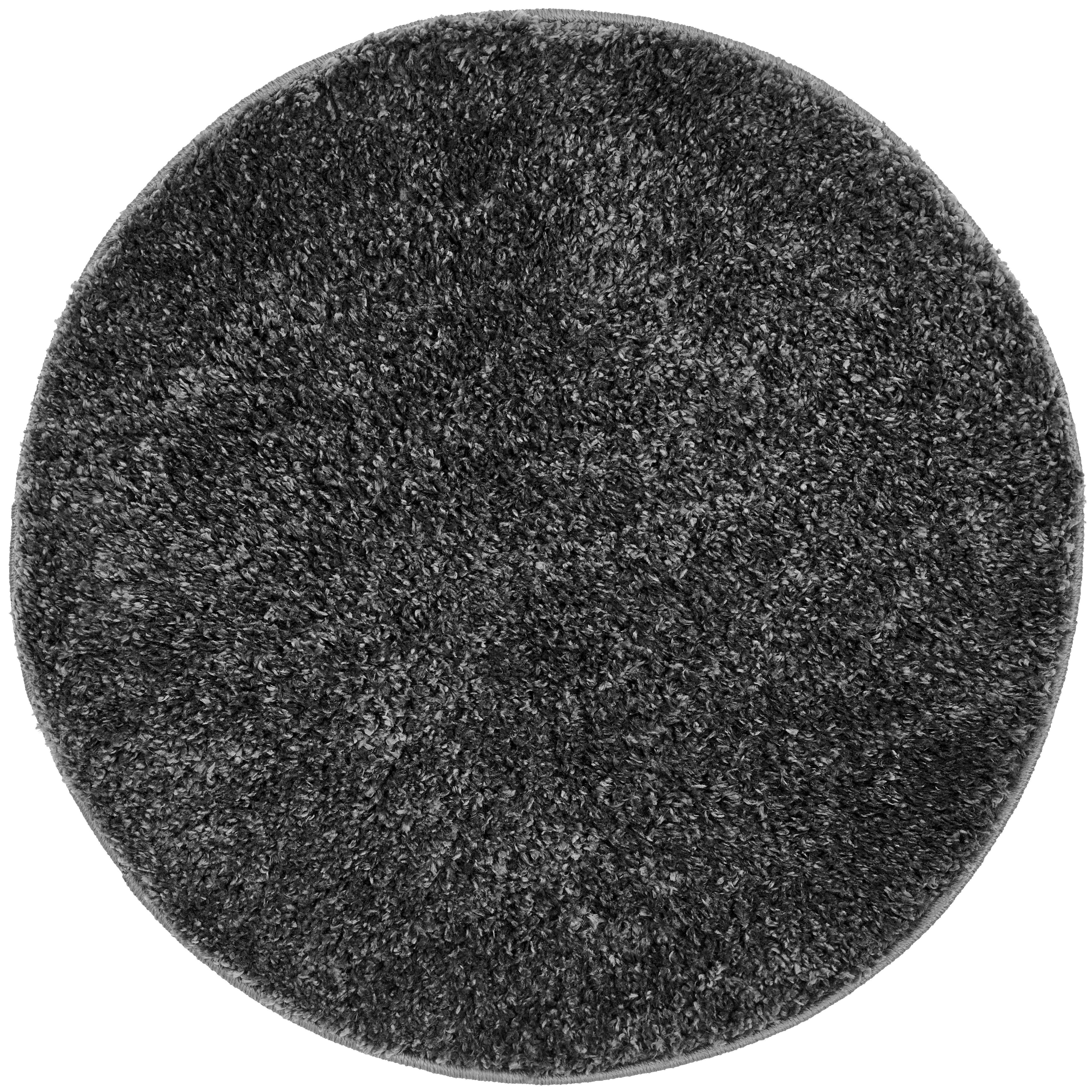 Hochflor Teppich Anthrazit Steve Rund Ø 67 cm