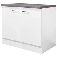 Dřezová skříňka Neo bílá - bílá/barvy nerez oceli, Moderní, kov/kompozitní dřevo (100/86/60cm) - FlexWell