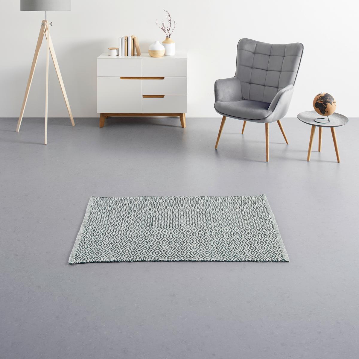 RUČNE TKANÝ KOBEREC Carola 1, 60/120cm, zelená - zelená, Basics, textil (60/120cm) - Modern Living
