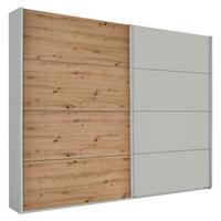 Skriňa s posuvnými dverami Feldkirch 8, 271/229 cm - sivá/farba duba, Modern, kov/kompozitné drevo (271/229/62cm)
