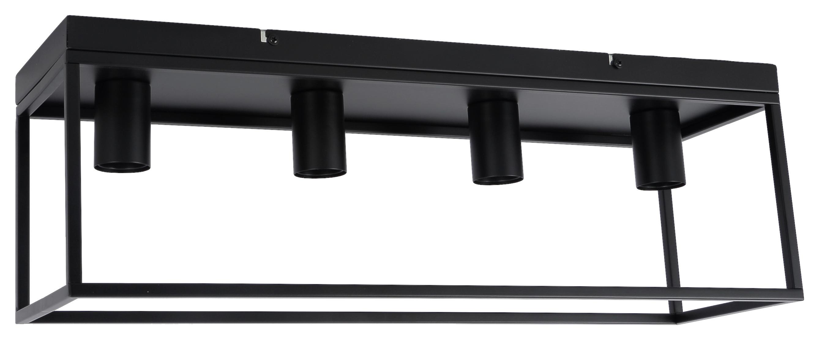 Stropní Svítidlo Quadri 61/18/20cm, 40 Watt - černá, Konvenční, kov (61/18/20cm) - Premium Living