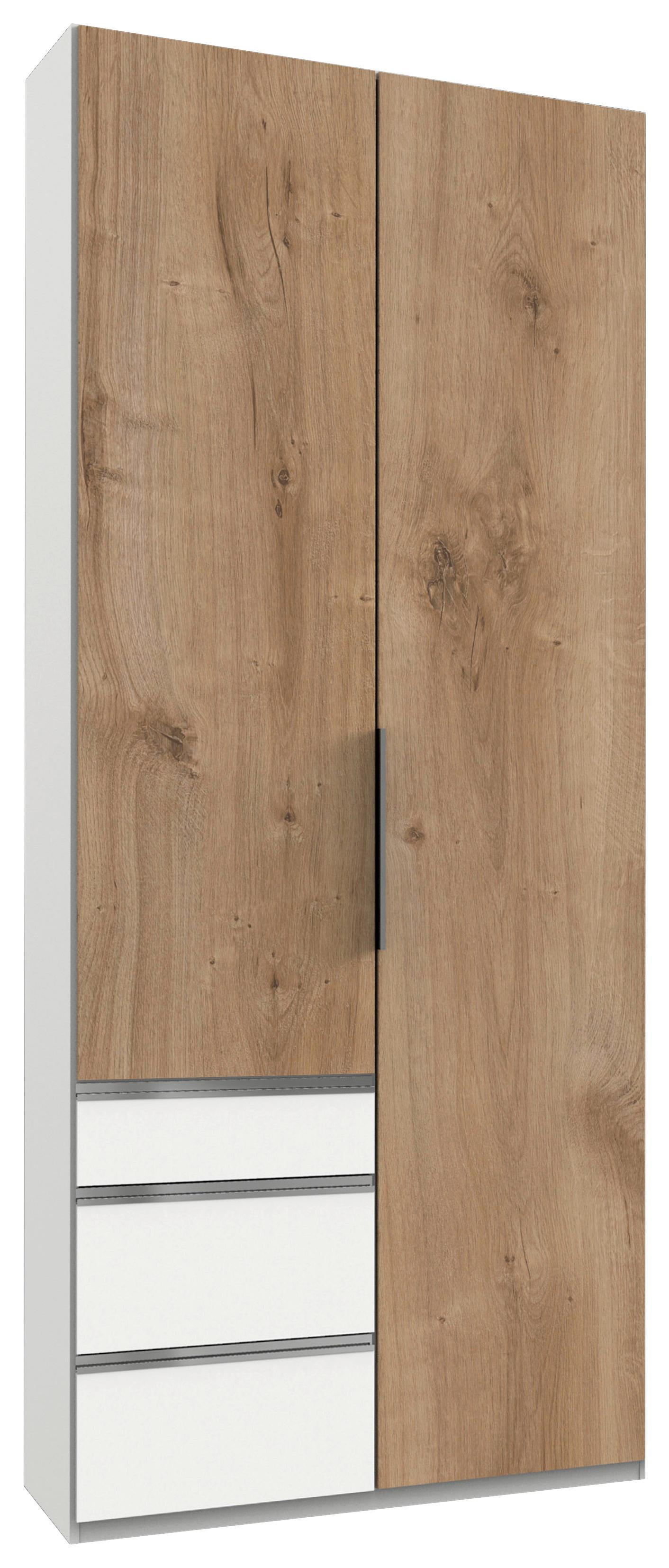 Drehtürenschrank Level 36 A Plankeneiche/Weiß, B: 100cm - Plankeneiche/Weiß, MODERN, Holzwerkstoff (100/236/58cm) - MID.YOU