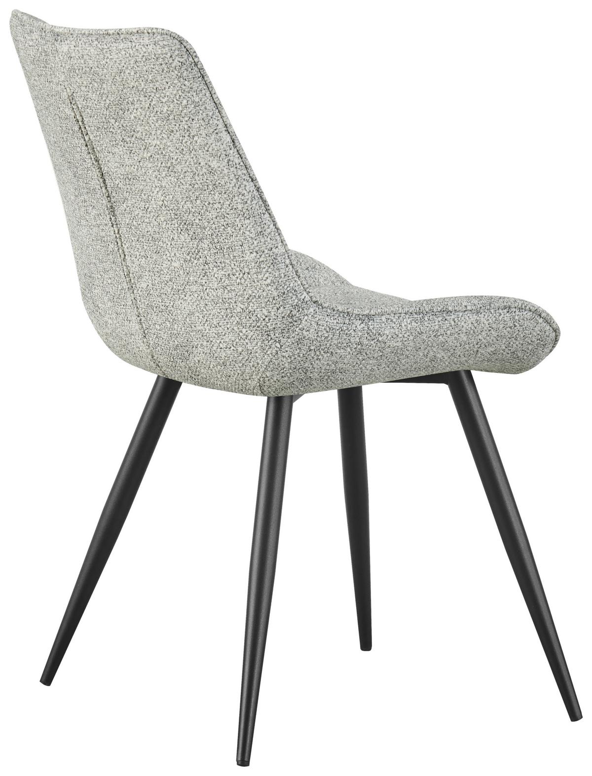 Vierfußstuhl Nikita Leinenoptik Beige, B: 54 cm - Beige/Schwarz, KONVENTIONELL, Holz/Textil (54/88/61,5cm) - MID.YOU