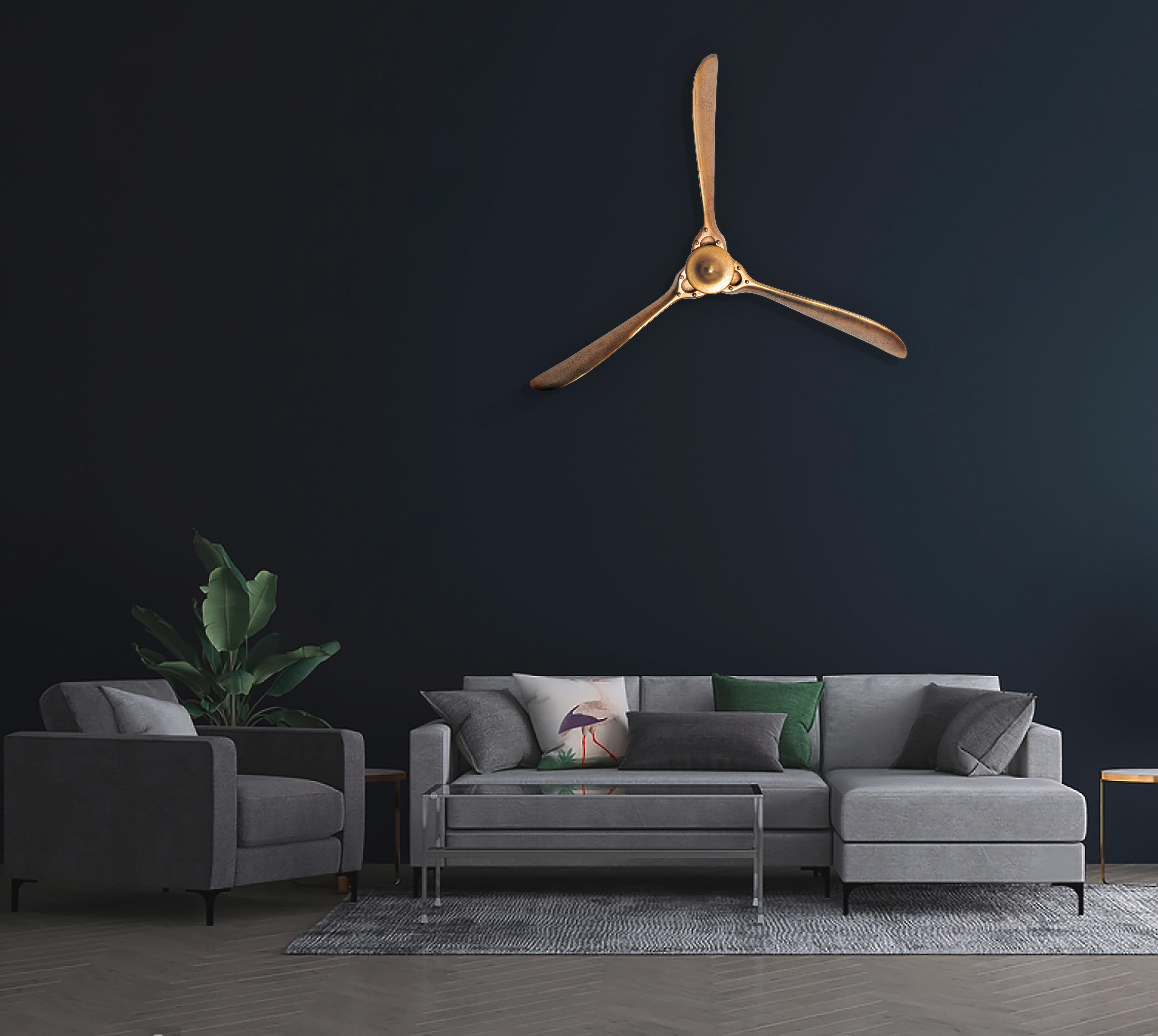 Wanddeko Propeller Goldfarben B: 85 Cm - Goldfarben, Design, Metall (85/85/10cm) - Livetastic