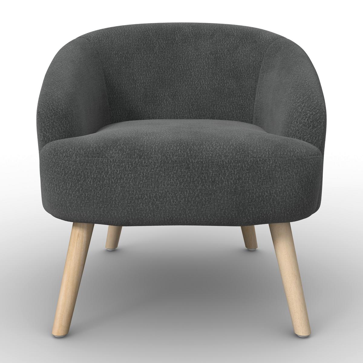 Relaxační křeslo SONJA, černá žinylka, max.140 kg - černá/přírodní barvy, Moderní, dřevo/textil (71/69/68cm) - Bessagi Home