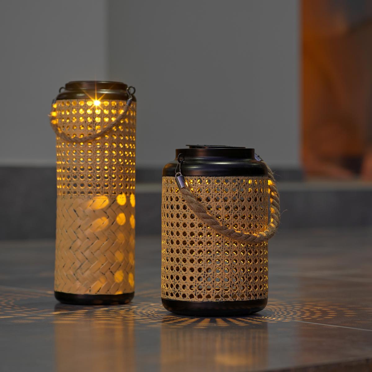 SOLÁRNÍ SVÍTIDLO Liana, 15,5/38cm - černá/přírodní barvy, Moderní, kov/plast (15/38cm) - Modern Living