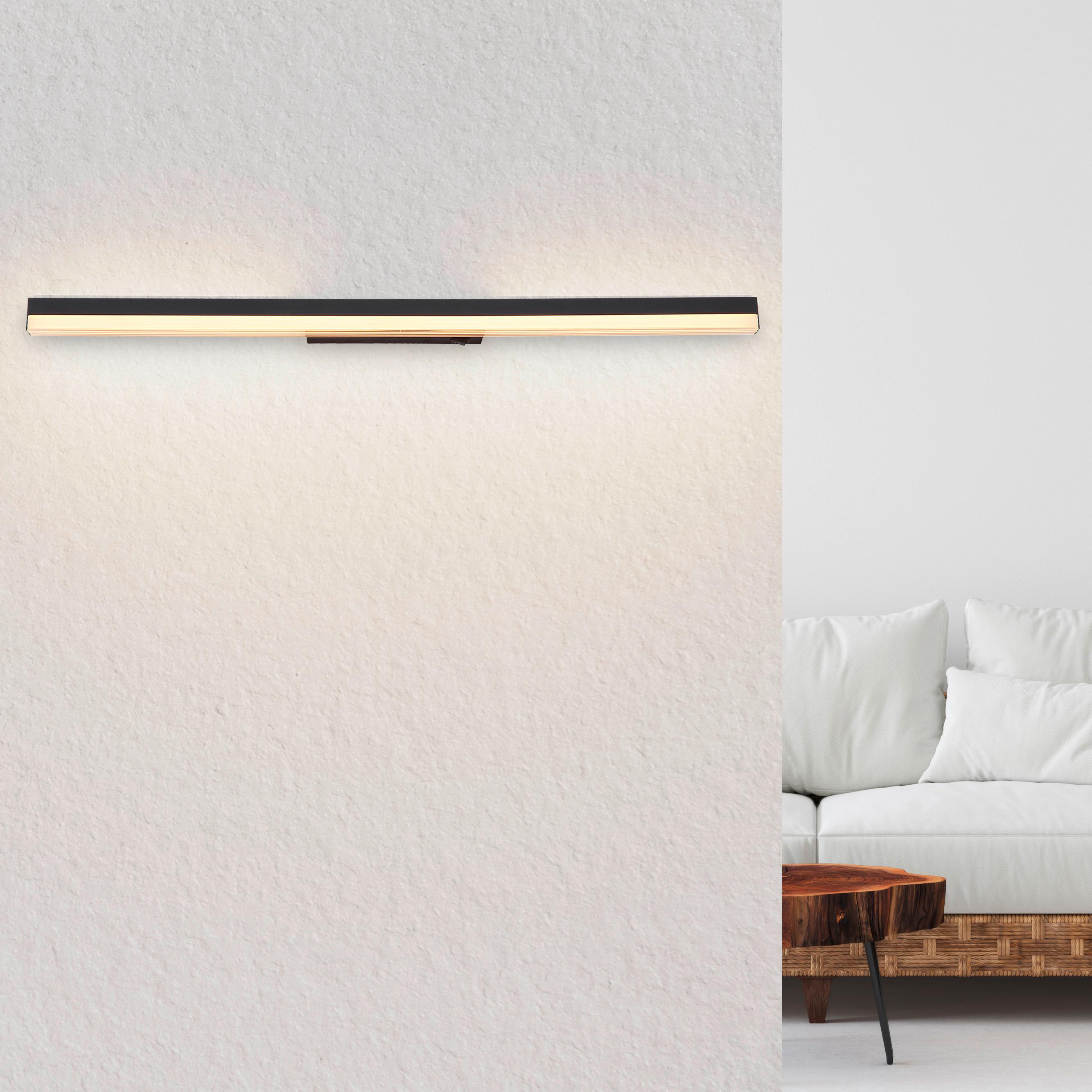 LED-Wandleuchte 41927b - Opal/Schwarz, Basics, Kunststoff/Metall (80/6,5/4cm) - Globo