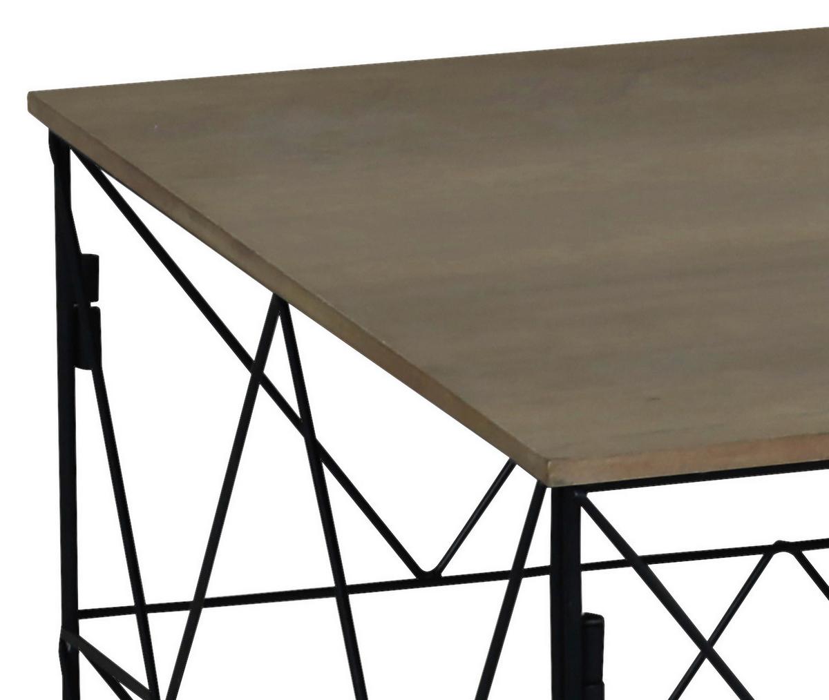 Beistelltisch Mit Metallgerüst Sally Schwarz / Dunkelbraun - Dunkelbraun/Schwarz, MODERN, Holzwerkstoff/Metall (40/38/40cm)