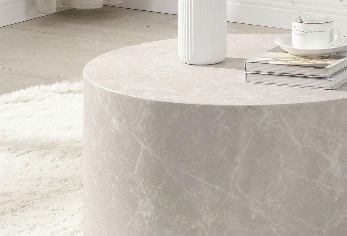 Couchtisch Monobloc Sandfarben D: 60 Cm - Sandfarben, Design, Holzwerkstoff (60/30cm) - Livetastic