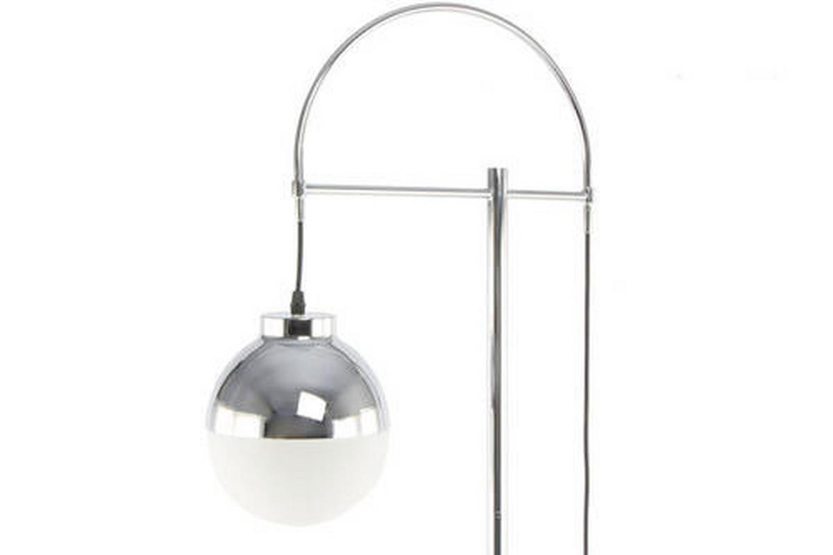 STEHLEUCHTE Weiß/Silber, E27, 40W - Silberfarben/Goldfarben, Design, Glas/Metall (44/160/44cm) - Kayoom